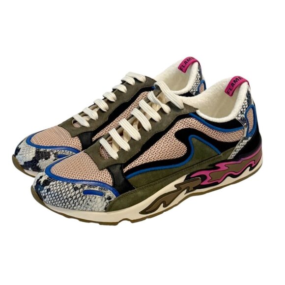Sandro Women's Flame Paneled Sneaker Gray Pink Size 9.5 NWB - Picture 1 of 10